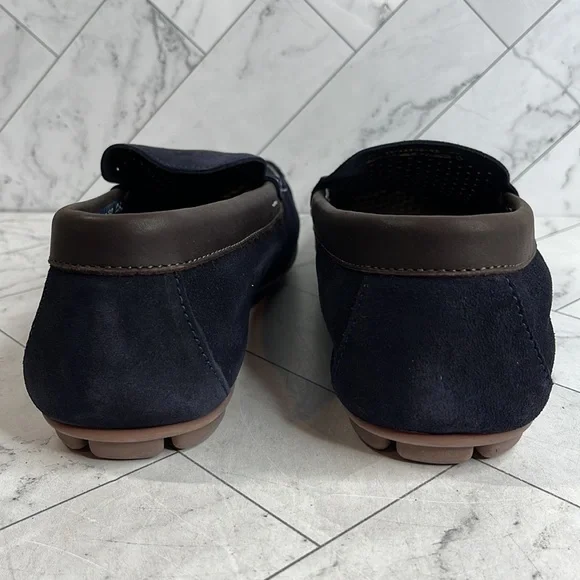 NWT ARA Mens Merrick Navy Suede Slip-On Moccasin Loafers Size 12